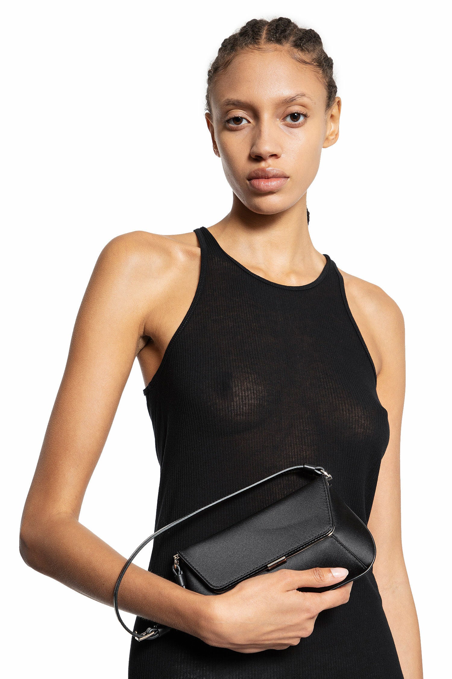 AMINA MUADDI WOMAN BLACK SHOULDER BAGS