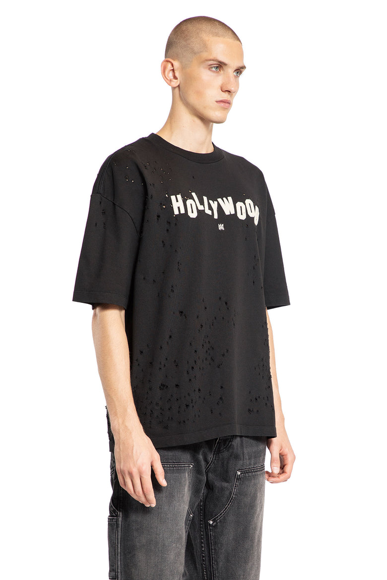 AMIRI MAN BLACK T-SHIRTS & TANK TOPS