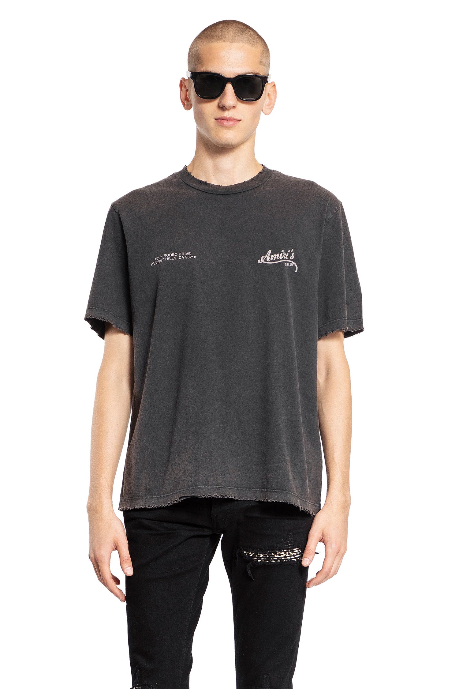 AMIRI MAN BLACK T-SHIRTS & TANK TOPS