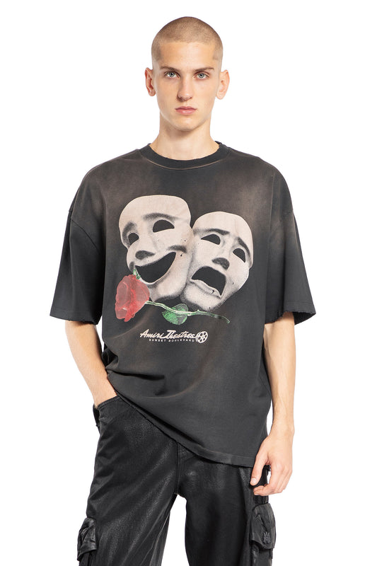 AMIRI MAN BLACK T-SHIRTS & TANK TOPS