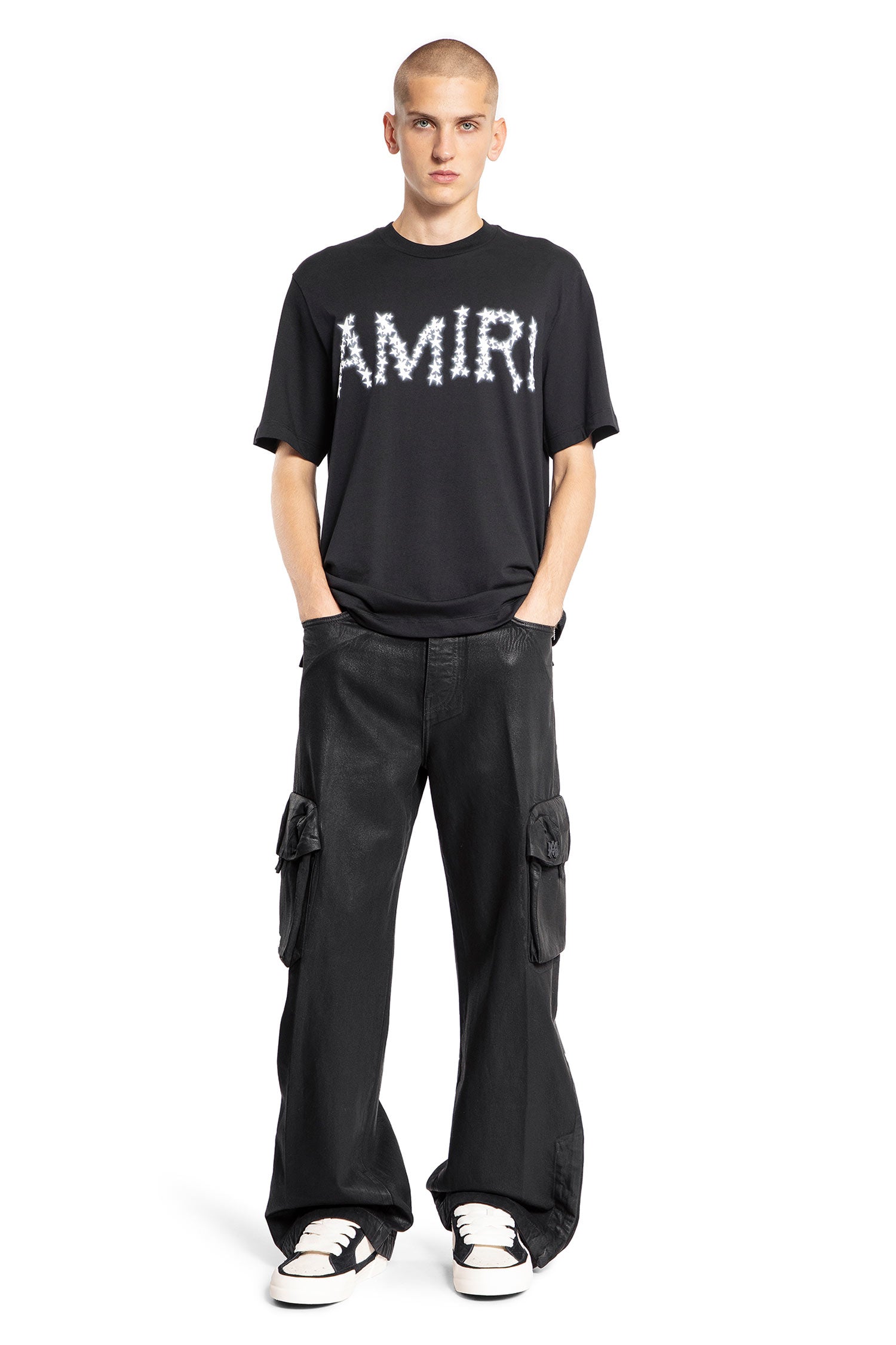 AMIRI MAN BLACK T-SHIRTS & TANK TOPS