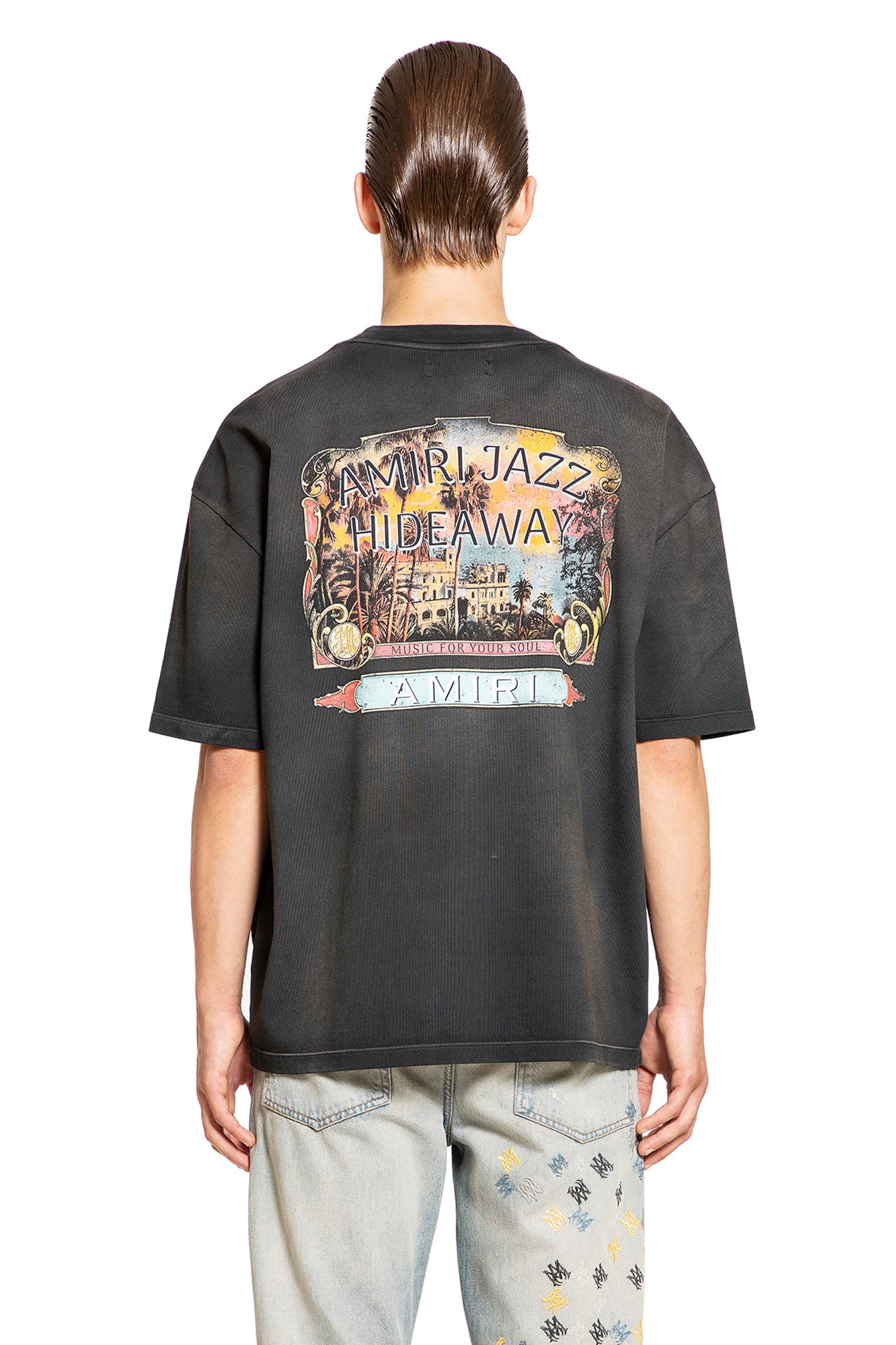 AMIRI MAN BLACK T-SHIRTS & TANK TOPS