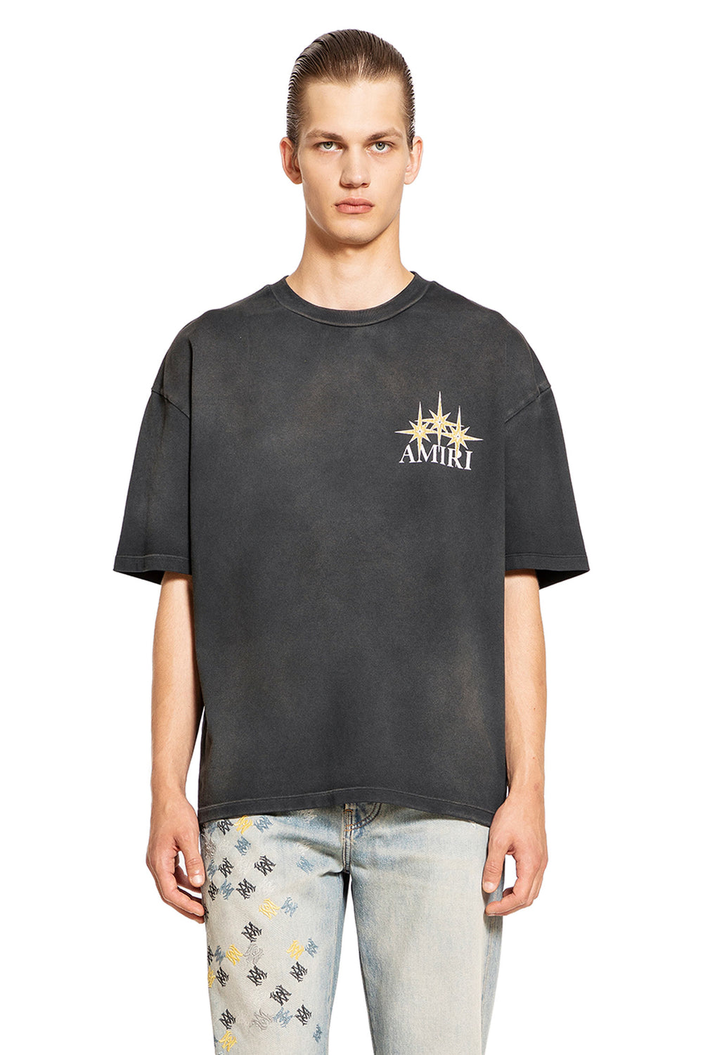 AMIRI MAN BLACK T-SHIRTS & TANK TOPS