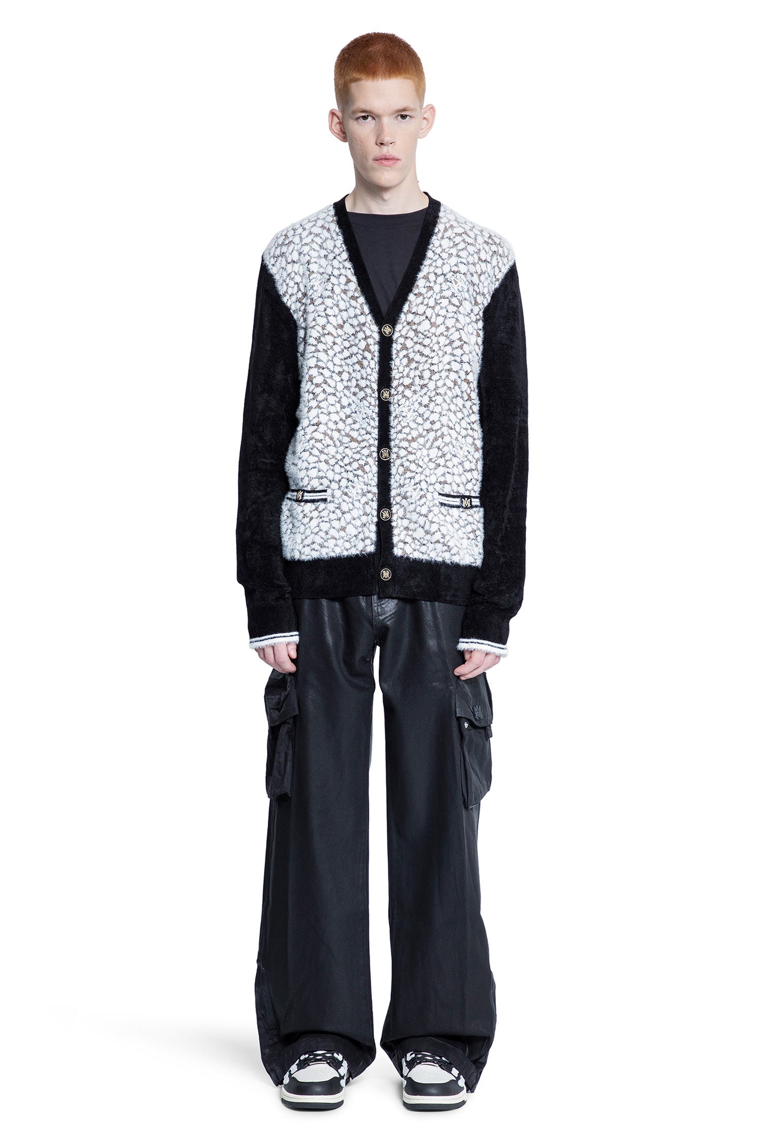 AMIRI MAN BLACK&WHITE KNITWEAR