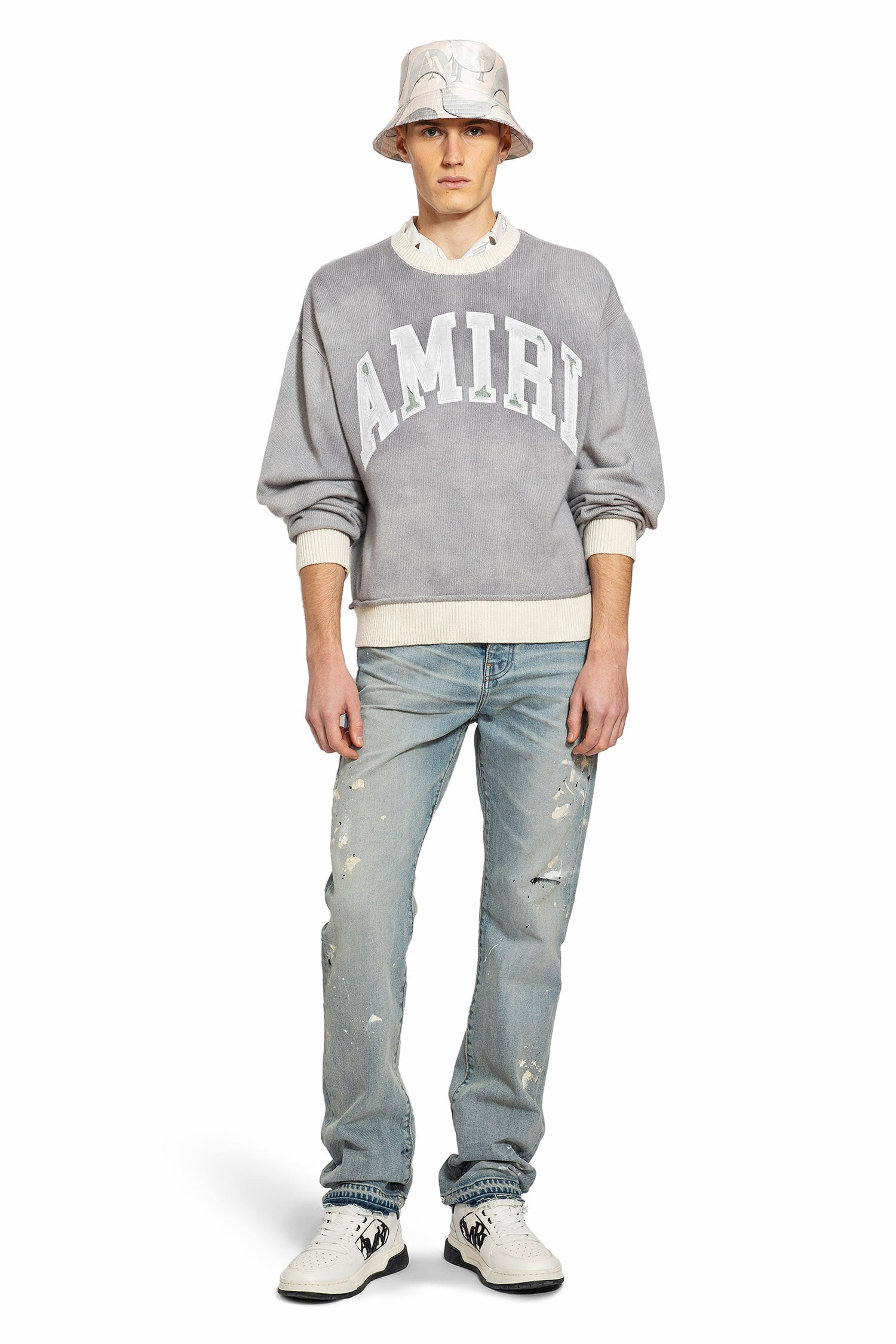 AMIRI MAN GREY KNITWEAR