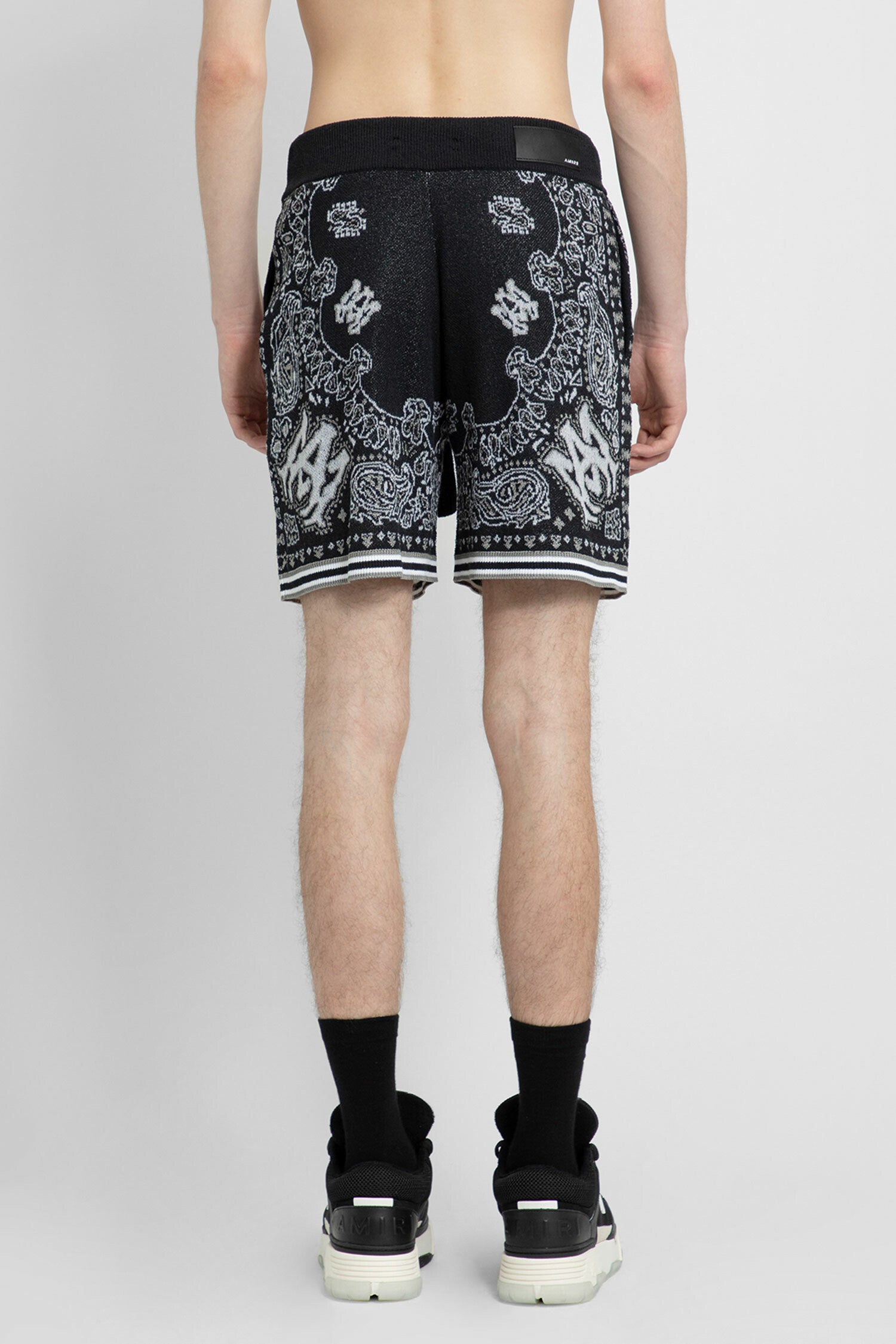 AMIRI MAN BLACK&WHITE SHORTS & SKIRTS