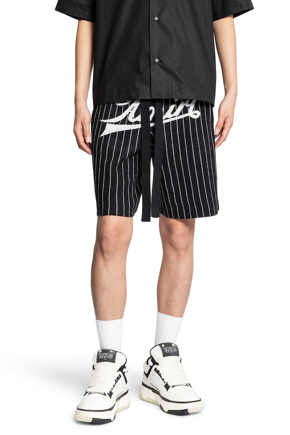 AMIRI MAN BLACK&WHITE SHORTS & SKIRTS