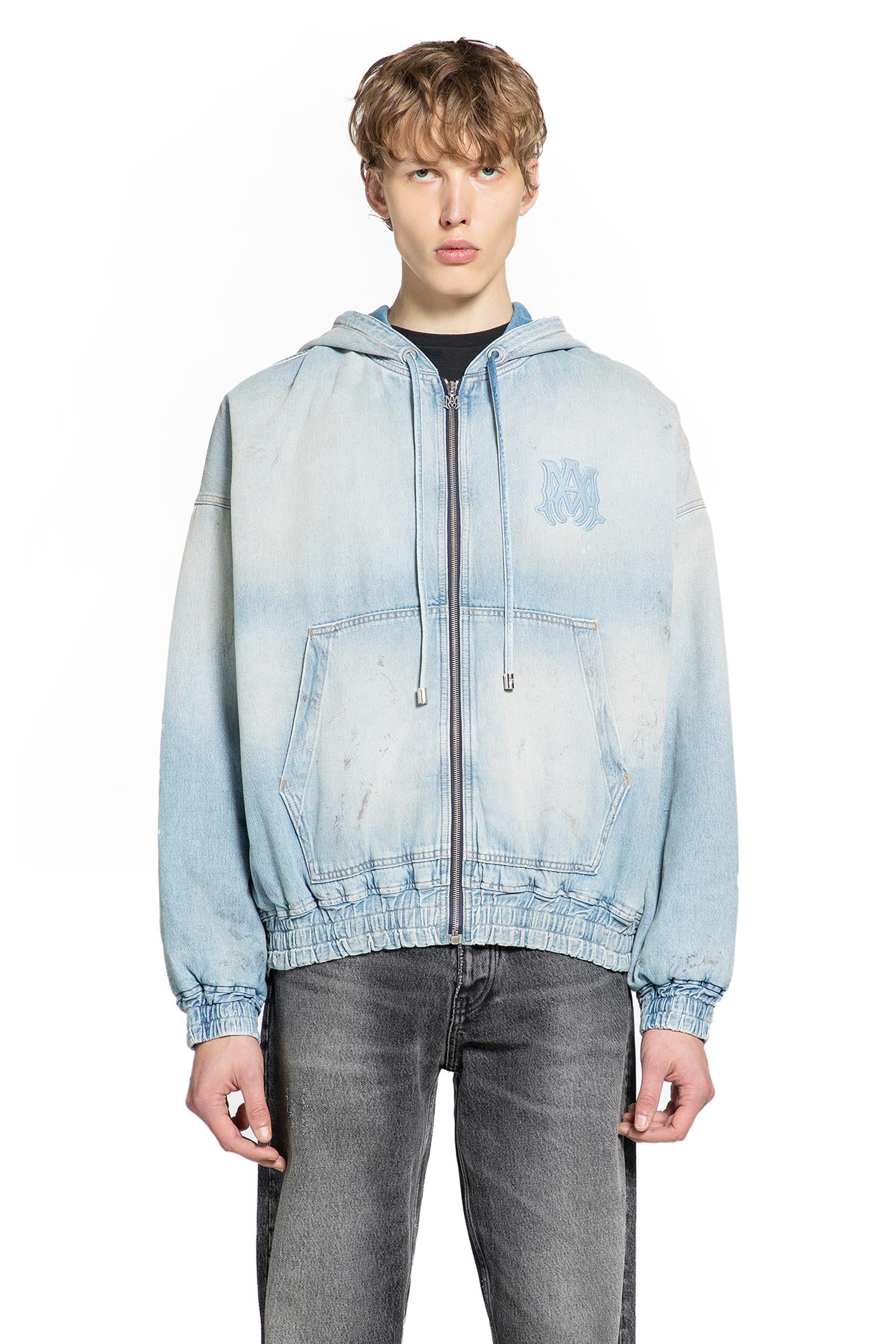 MA Denim Zip-Up Hoodie
