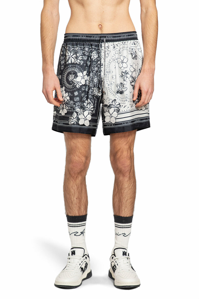 AMIRI MAN BLACK&WHITE SHORTS & SKIRTS