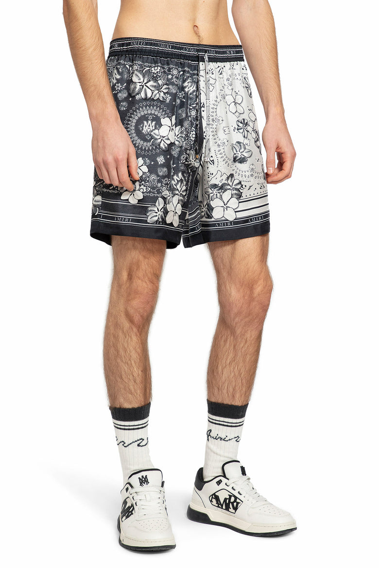 AMIRI MAN BLACK&WHITE SHORTS & SKIRTS