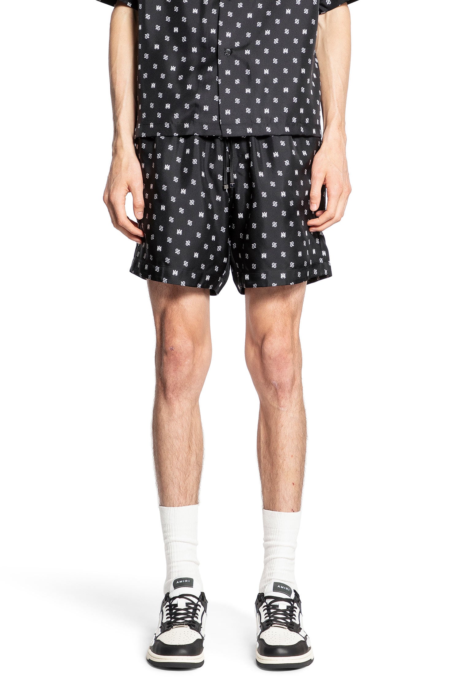 AMIRI MAN BLACK&WHITE SHORTS & SKIRTS