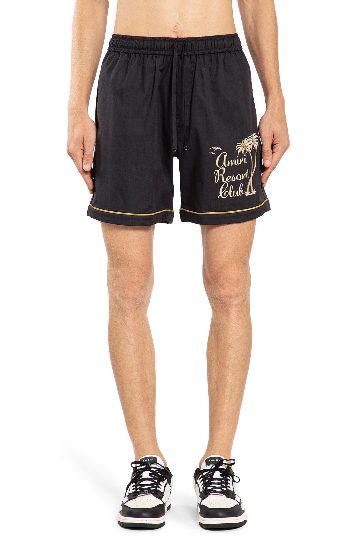 AMIRI MAN BLACK SHORTS & SKIRTS