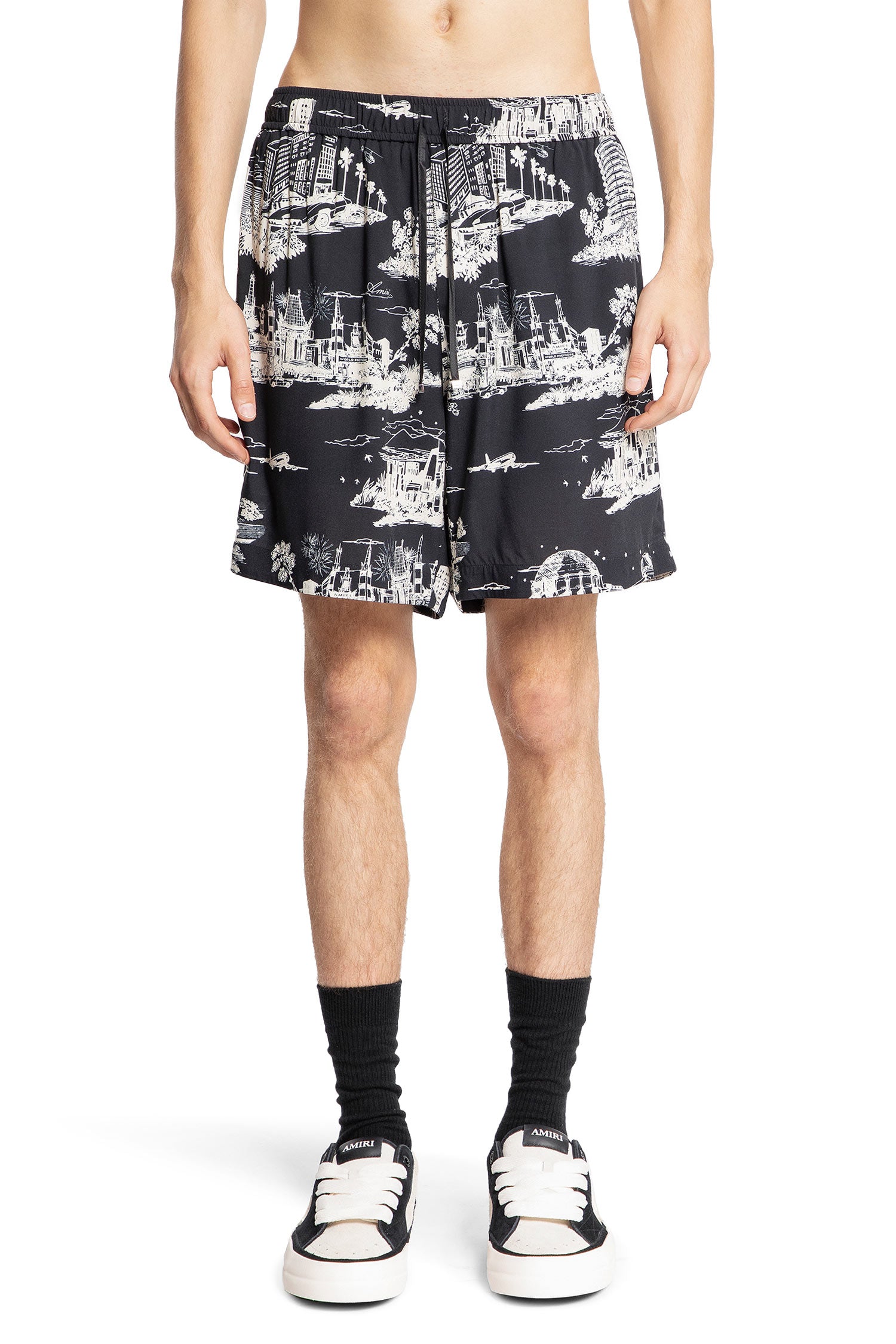 AMIRI MAN BLACK SHORTS & SKIRTS