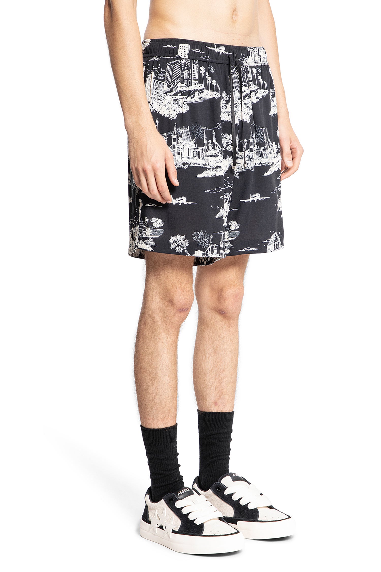 AMIRI MAN BLACK SHORTS & SKIRTS