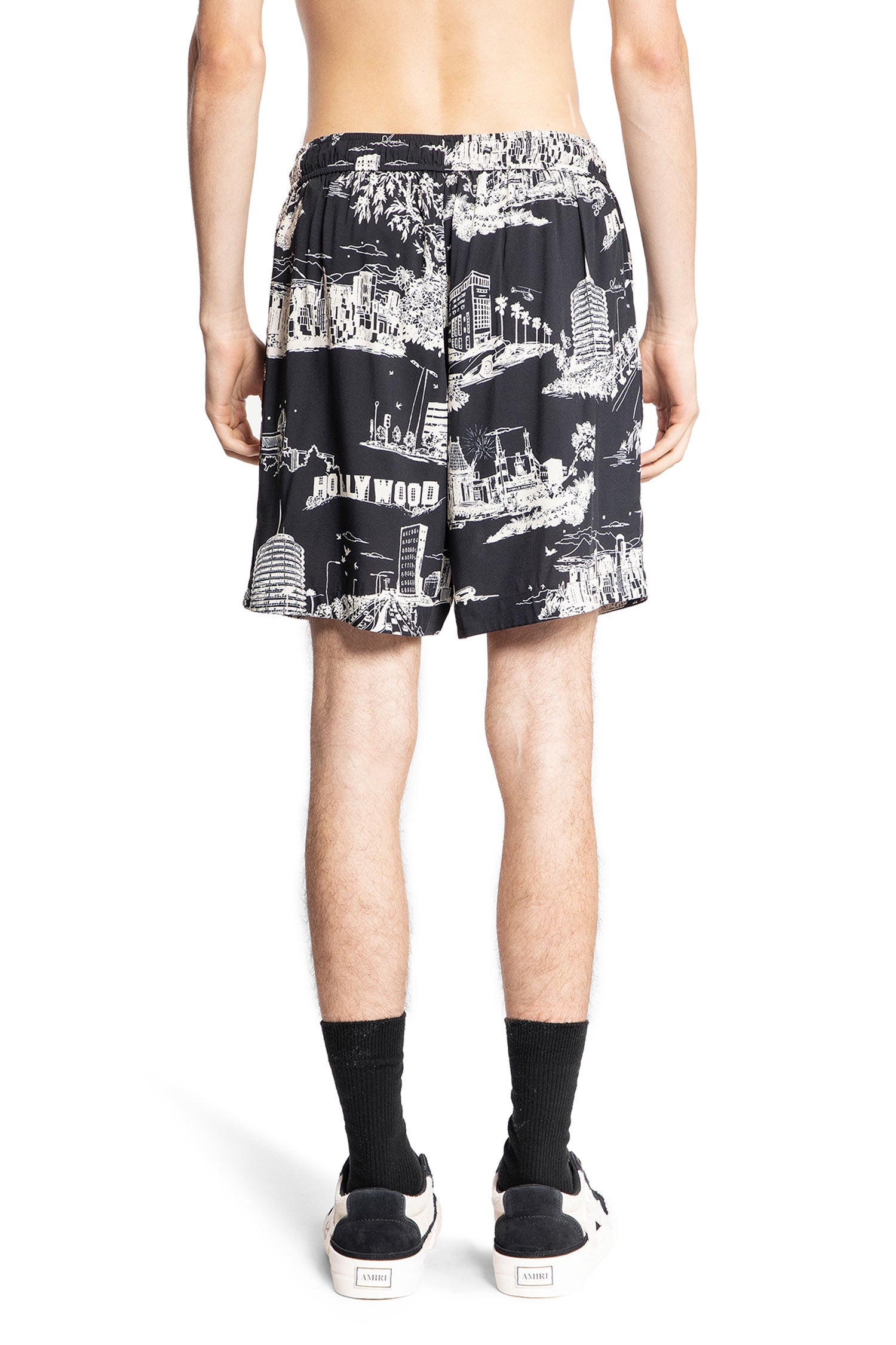 AMIRI MAN BLACK SHORTS & SKIRTS