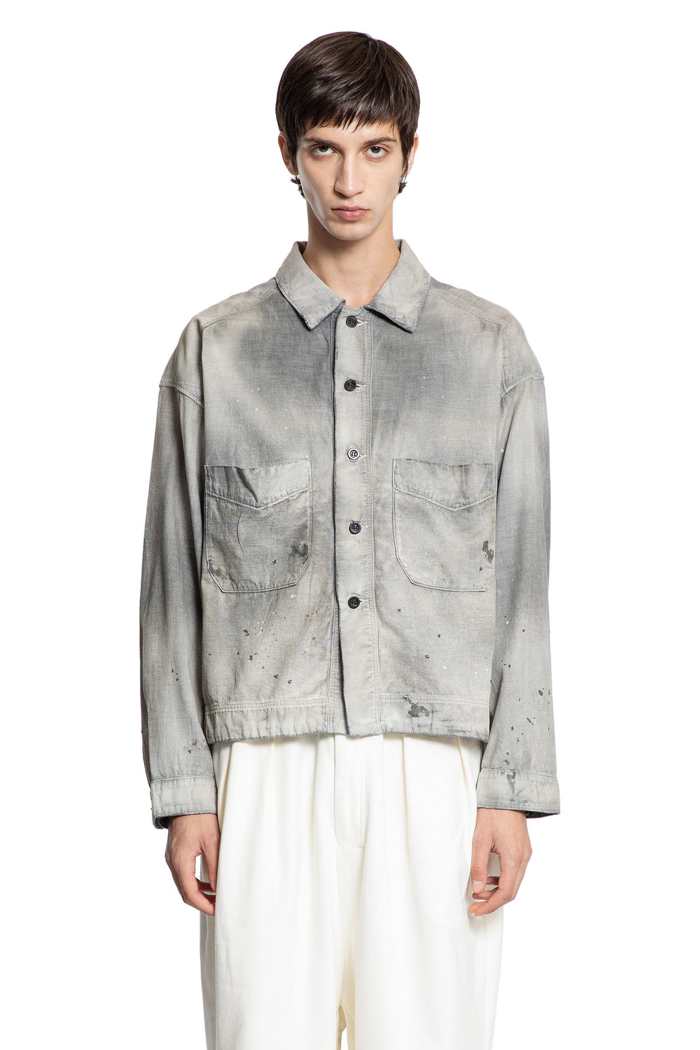 Light Shirt Jacket in Cotton Chambray
