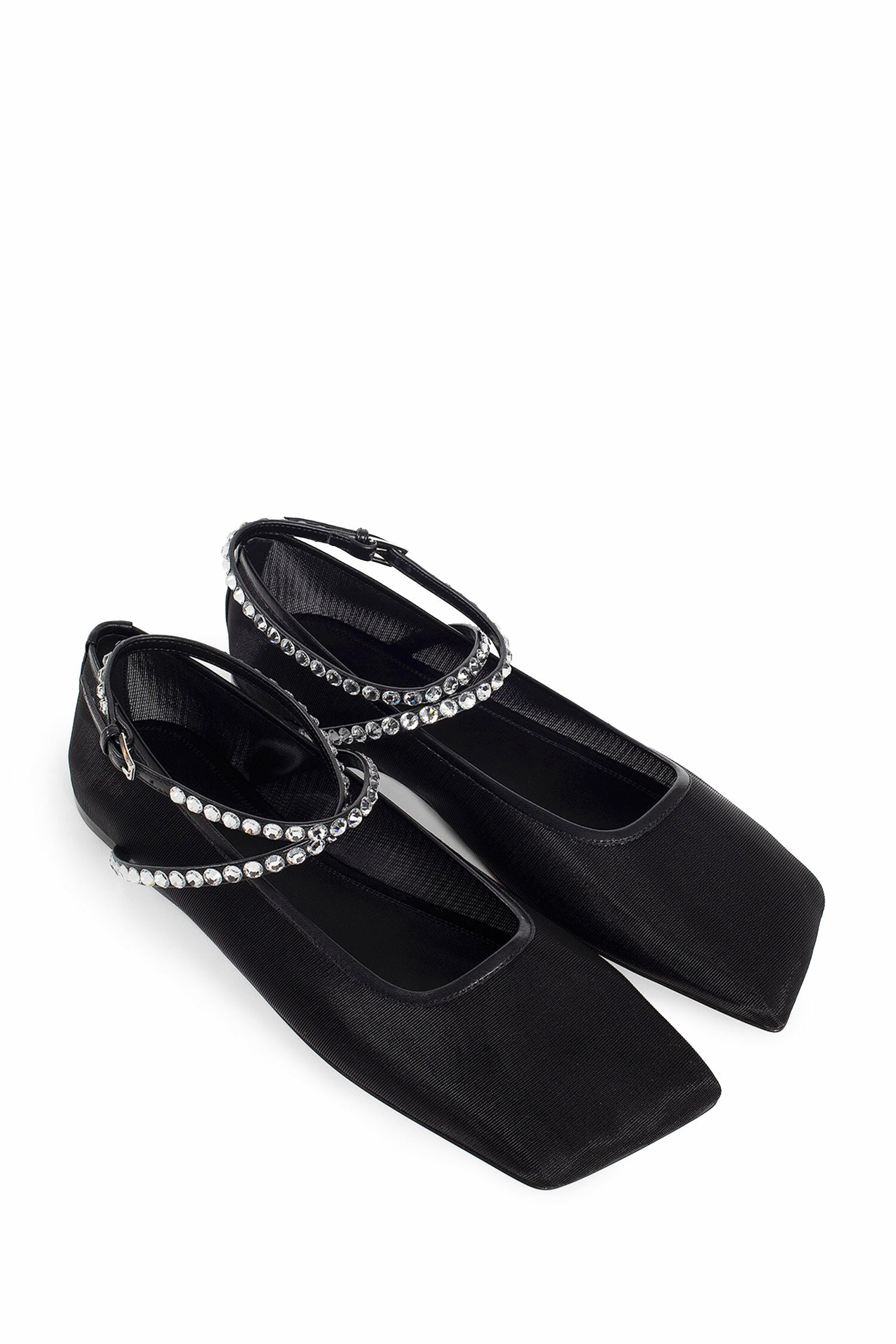 AMINA MUADDI WOMAN BLACK FLATS