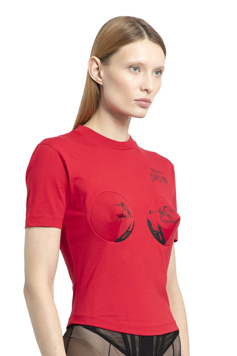 DILARA FINDIKOGLU WOMAN RED T-SHIRTS & TANK TOPS