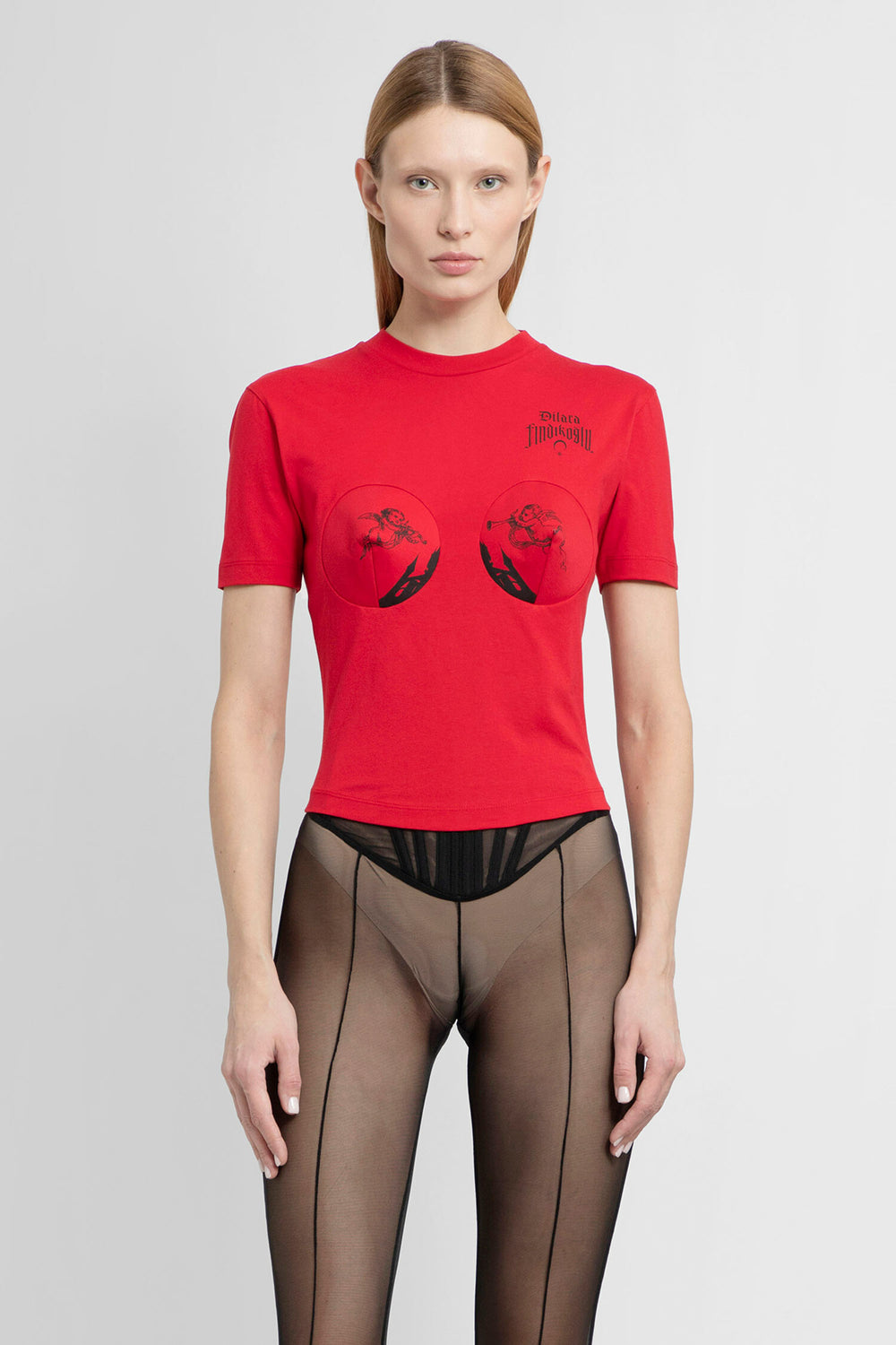 DILARA FINDIKOGLU WOMAN RED T-SHIRTS & TANK TOPS