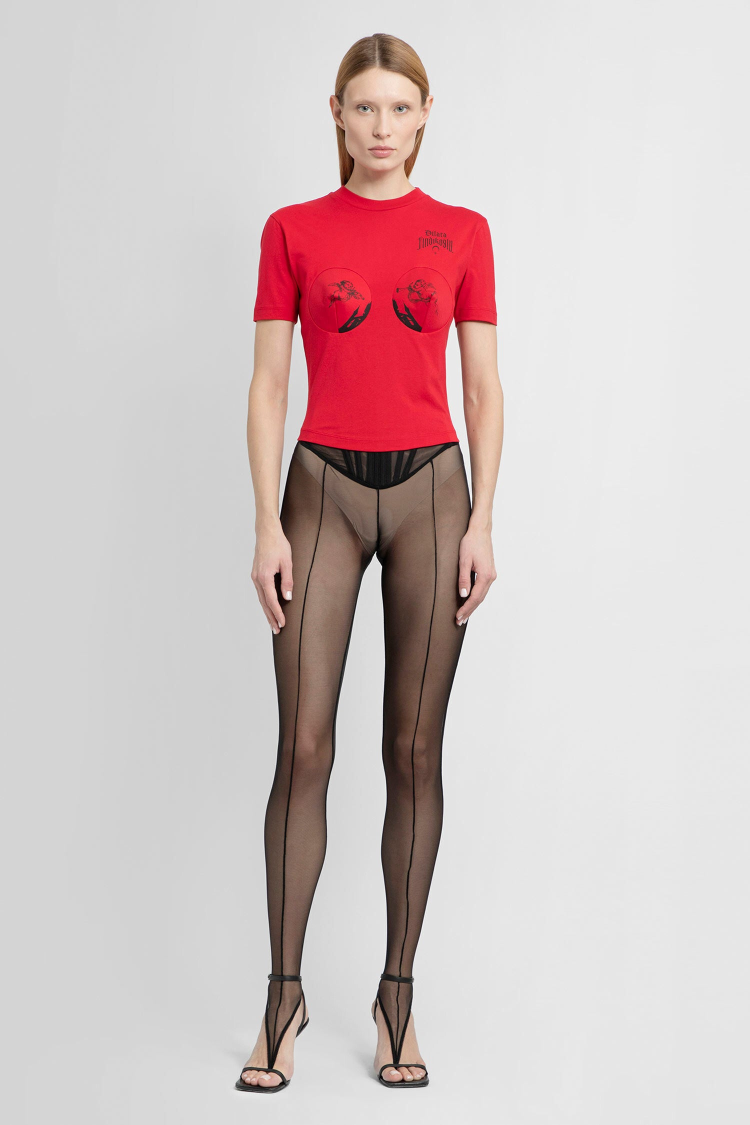 DILARA FINDIKOGLU WOMAN RED T-SHIRTS & TANK TOPS