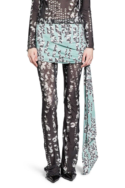 Stud Print Mini Skirt With Hip Bow