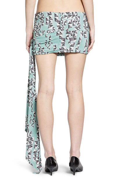 Stud Print Mini Skirt With Hip Bow