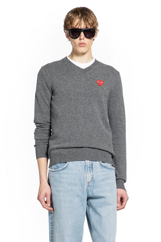 Heart V-Neck Sweater in Wool