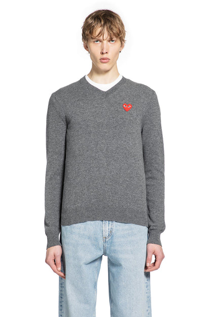 Heart V-Neck Sweater in Wool