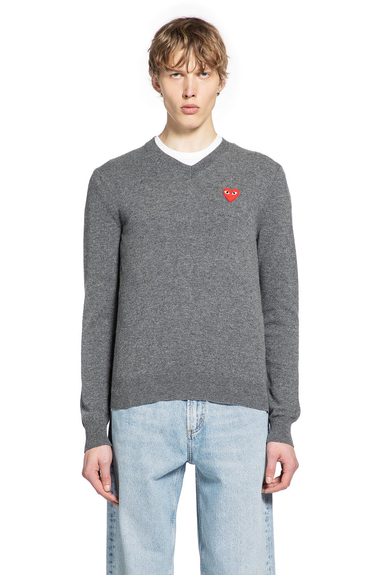 Heart V-Neck Sweater in Wool