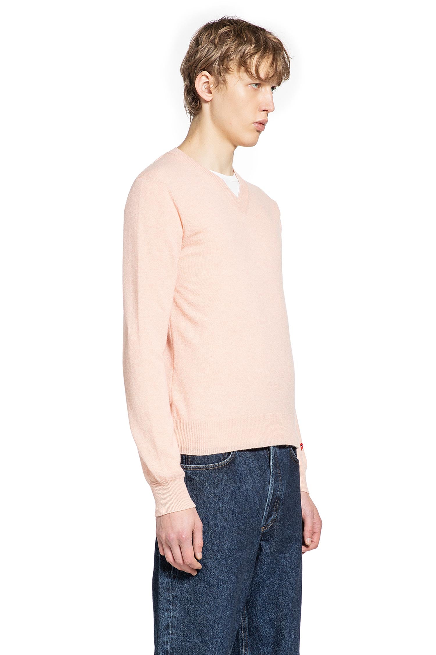 Heart V-Neck Sweater in Wool