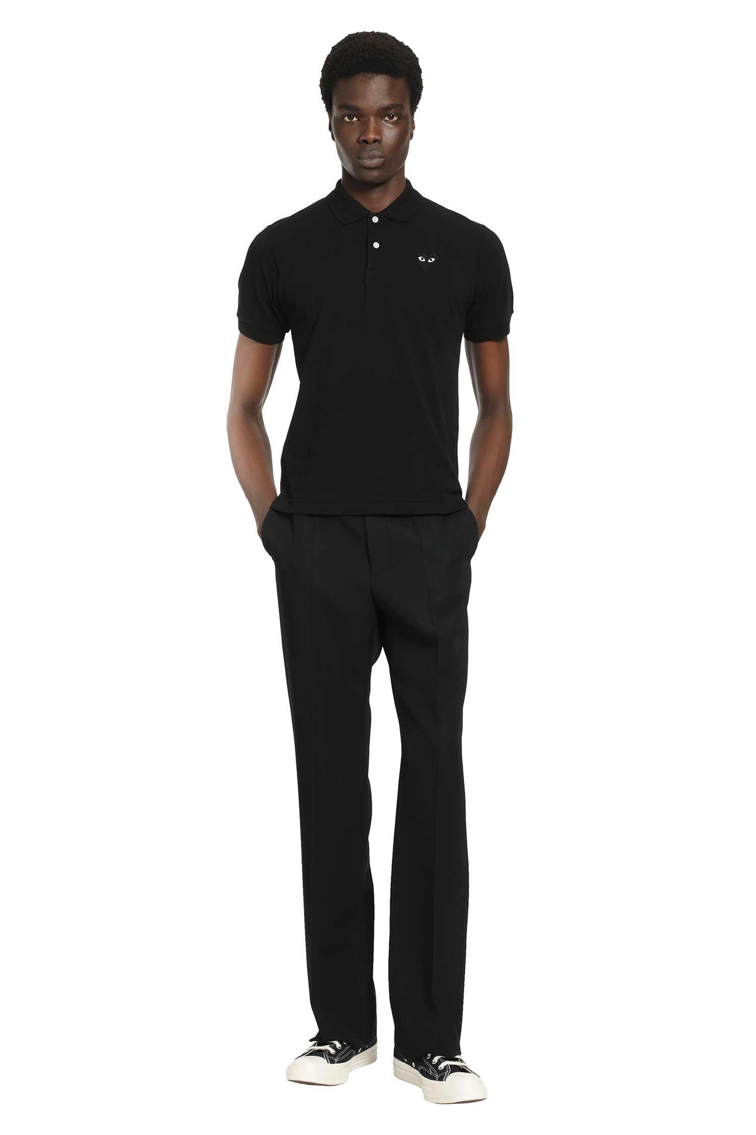 COMME DES GARCONS PLAY Heart Cotton Piqué Polo Shirt man