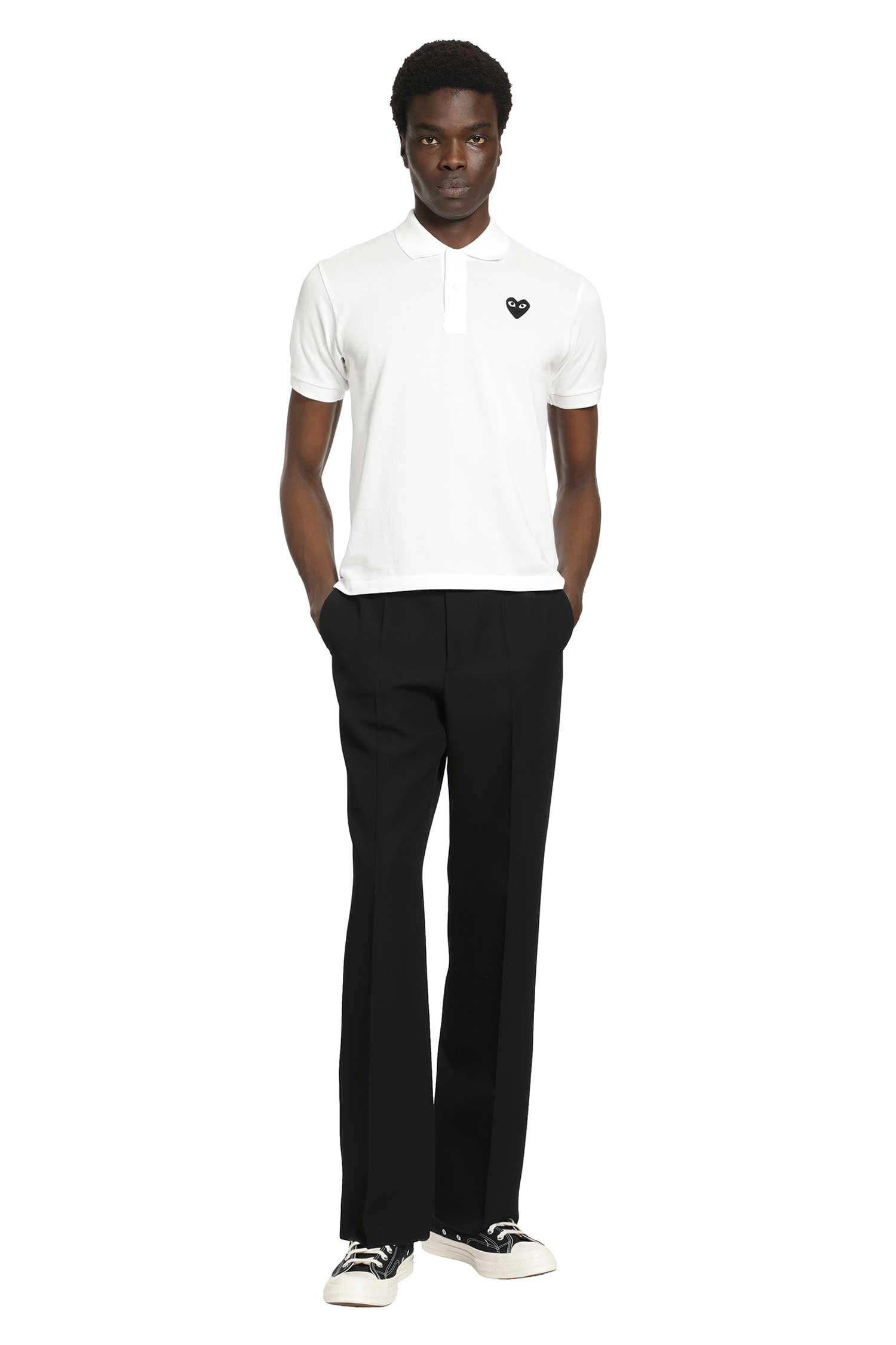 COMME DES GARCONS PLAY Heart Cotton Piqué Polo Shirt man
