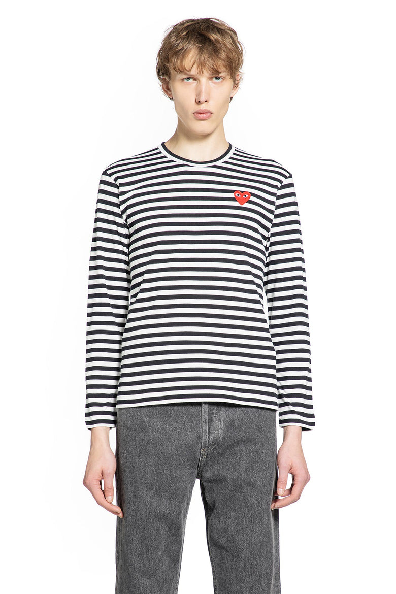 Heart Striped Cotton Long Sleeve T-Shirt