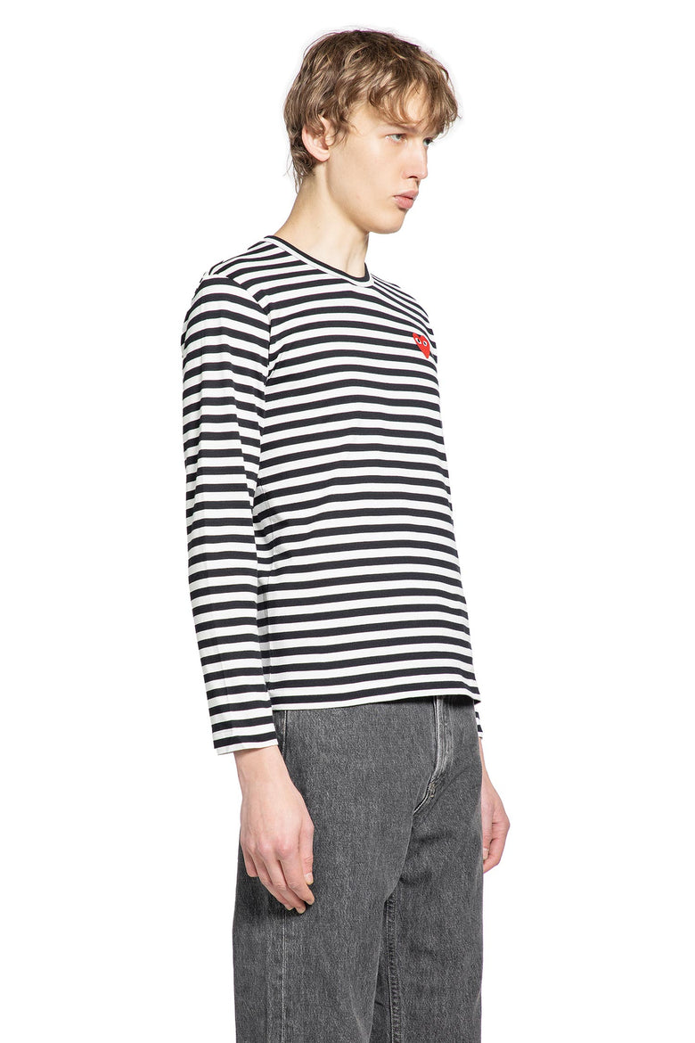 Heart Striped Cotton Long Sleeve T-Shirt