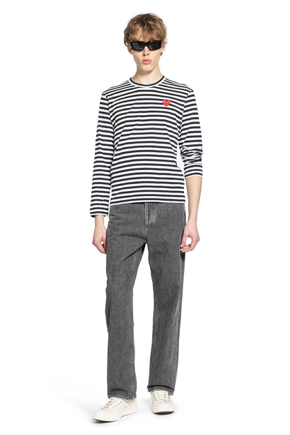 Heart Striped Cotton Long Sleeve T-Shirt