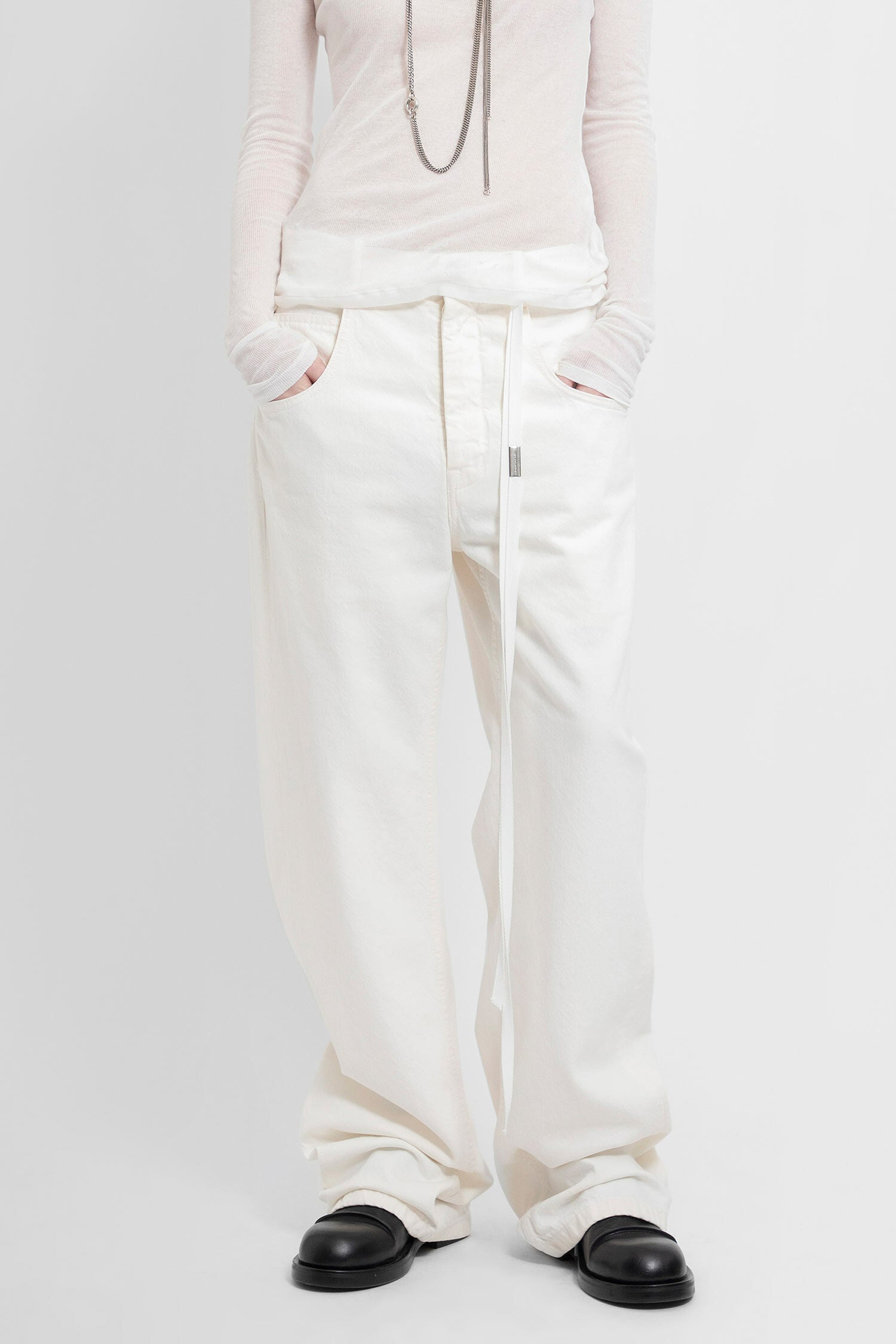 ANN DEMEULEMEESTER WOMAN WHITE JEANS