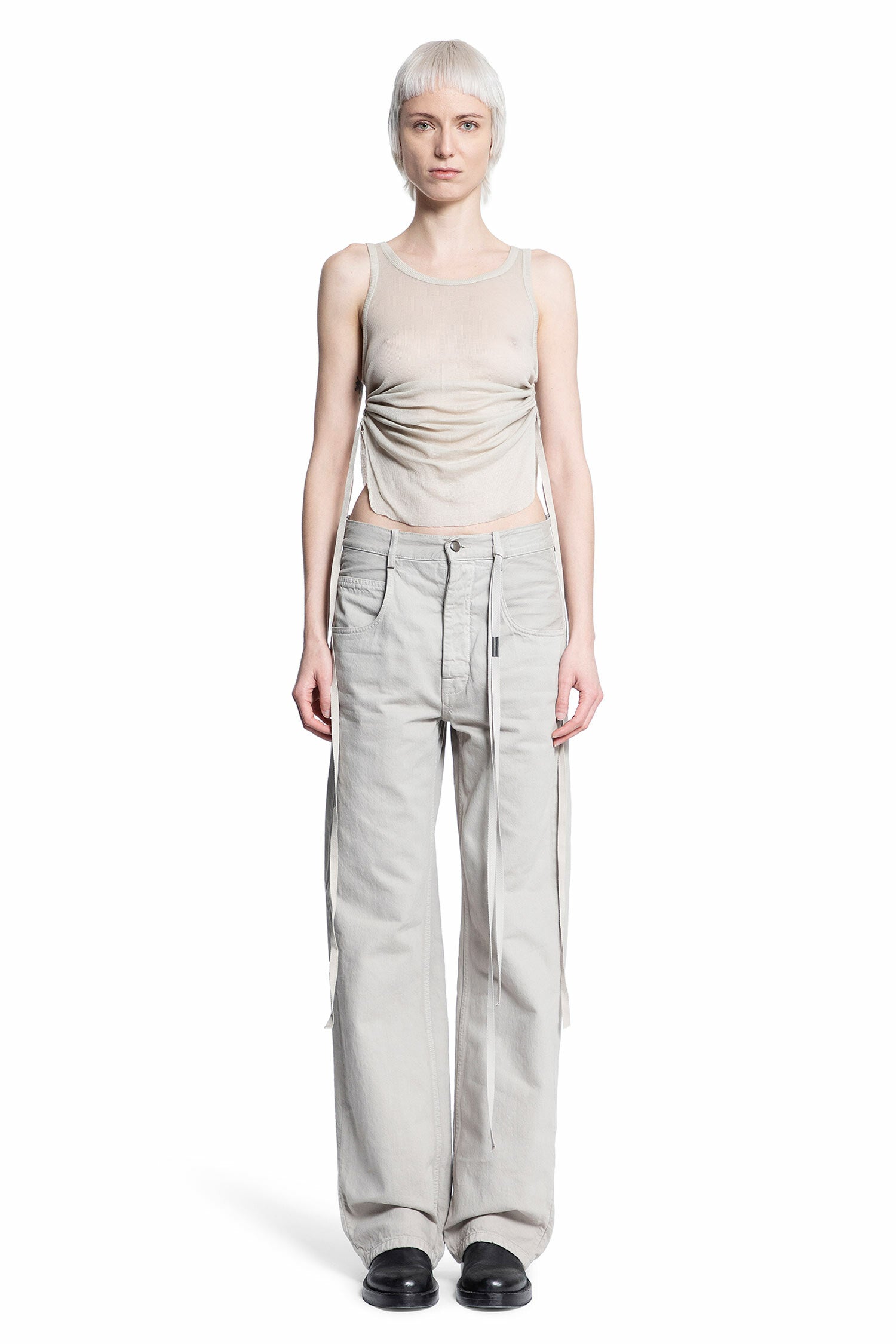 ANN DEMEULEMEESTER WOMAN GREY JEANS