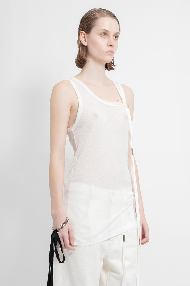 ANN DEMEULEMEESTER WOMAN OFF-WHITE T-SHIRTS & TANK TOPS