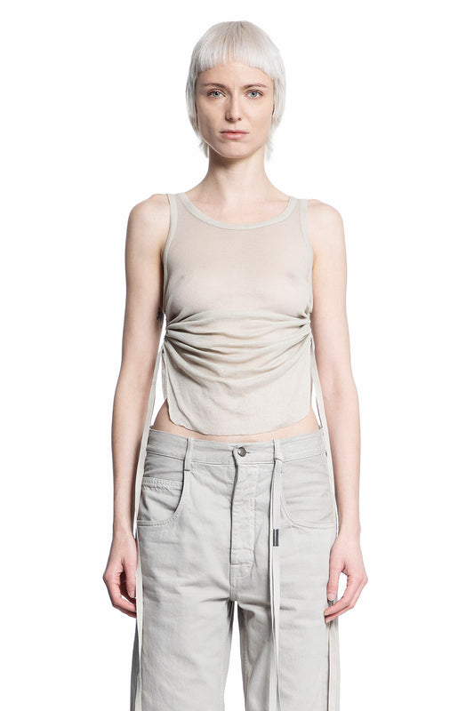 ANN DEMEULEMEESTER WOMAN BEIGE T-SHIRTS & TANK TOPS