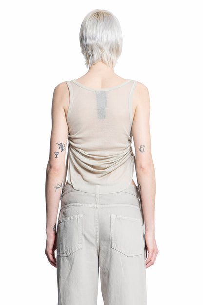 ANN DEMEULEMEESTER WOMAN BEIGE T-SHIRTS & TANK TOPS