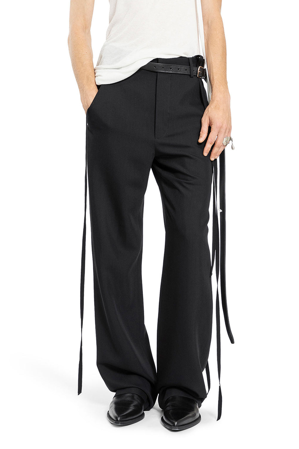 ANN DEMEULEMEESTER MAN BLACK TROUSERS