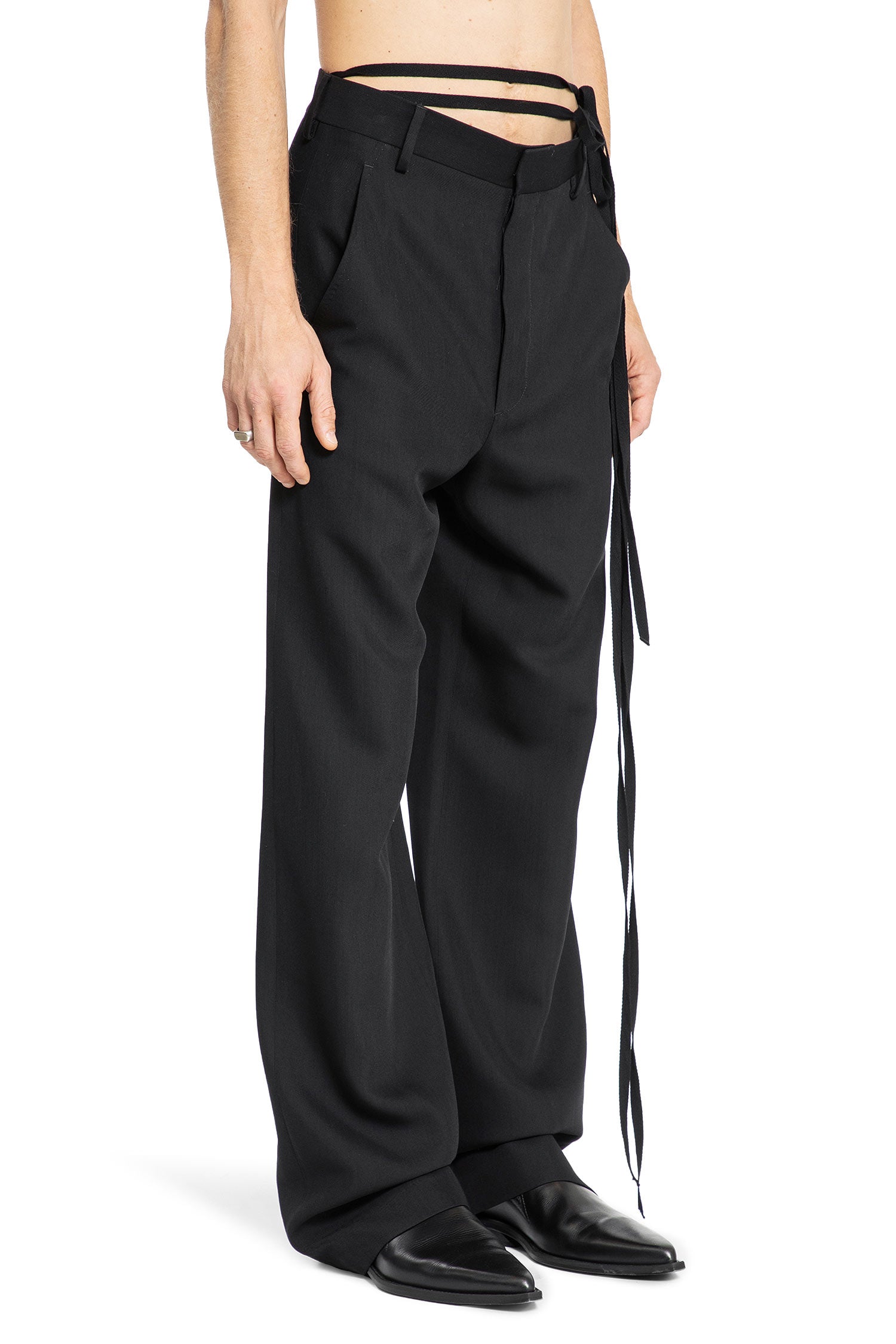 ANN DEMEULEMEESTER MAN BLACK TROUSERS