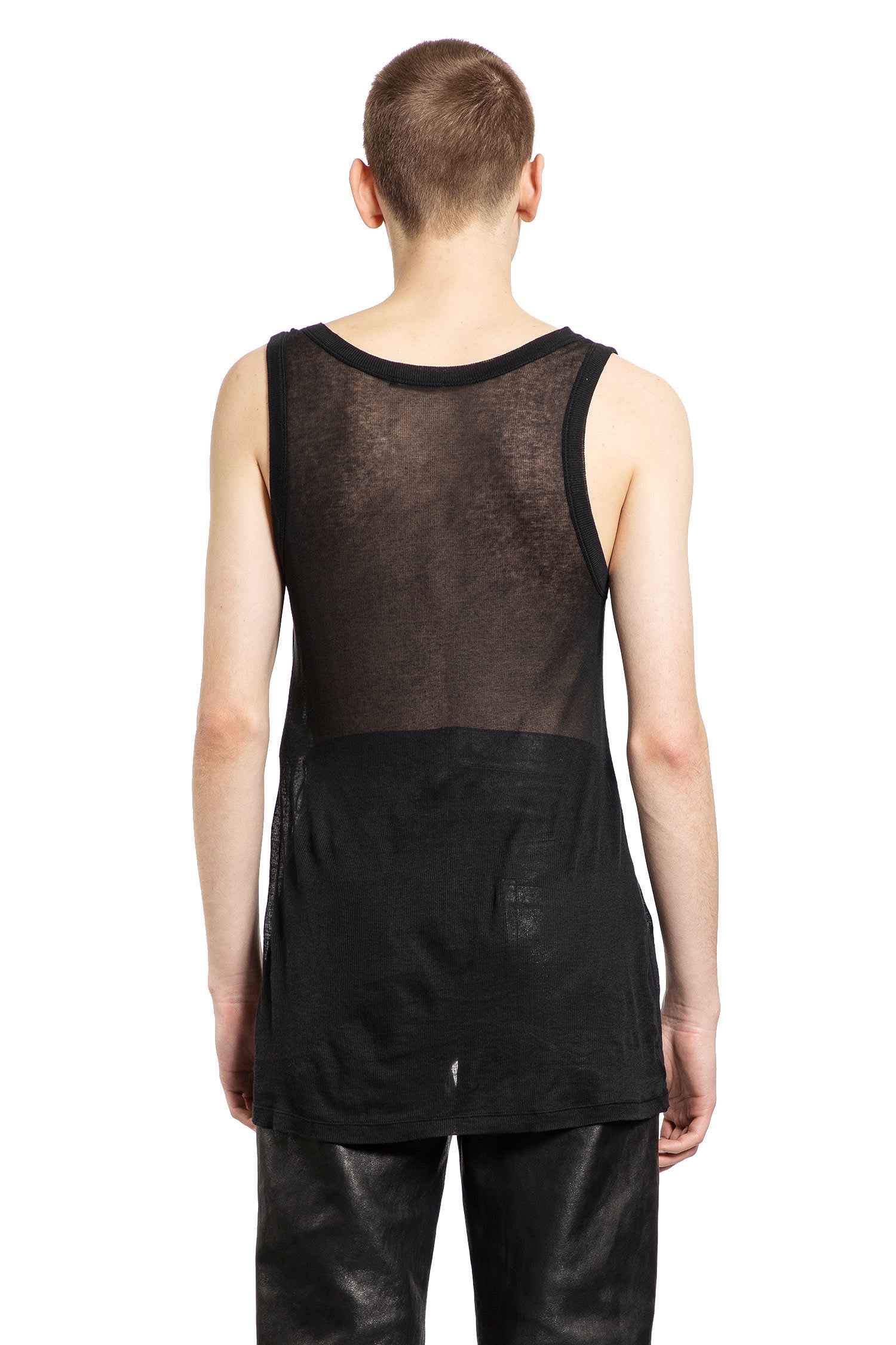 ANN DEMEULEMEESTER MAN BLACK T-SHIRTS