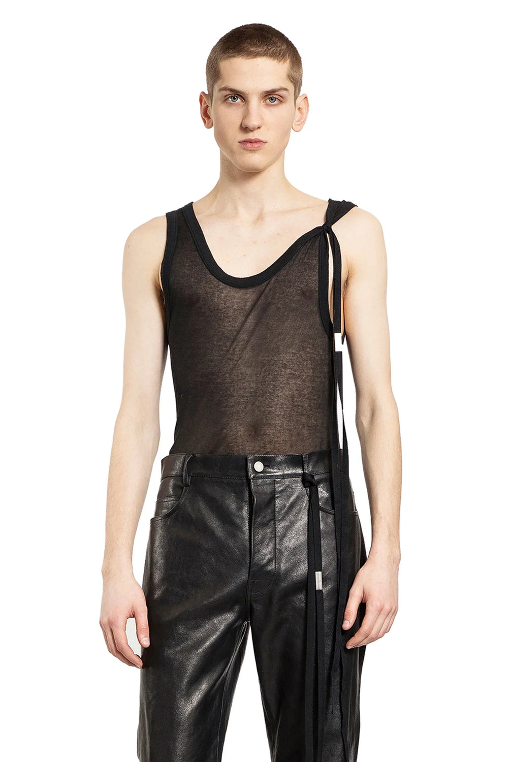 ANN DEMEULEMEESTER MAN BLACK T-SHIRTS & TANK TOPS - Antonioli.eu