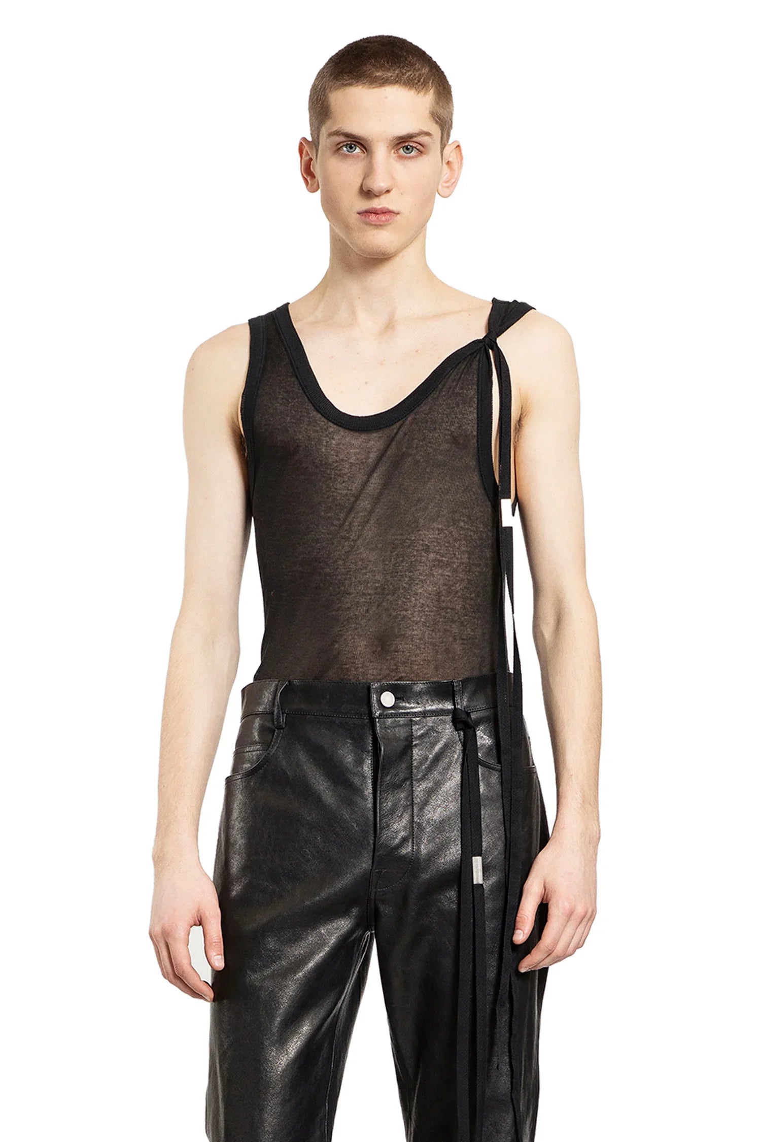 ANN DEMEULEMEESTER MAN BLACK T-SHIRTS & TANK TOPS - Antonioli.eu