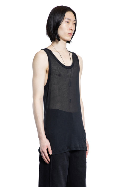 ANN DEMEULEMEESTER MAN BLACK T-SHIRTS & TANK TOPS