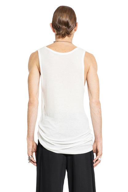 ANN DEMEULEMEESTER MAN OFF-WHITE T-SHIRTS & TANK TOPS