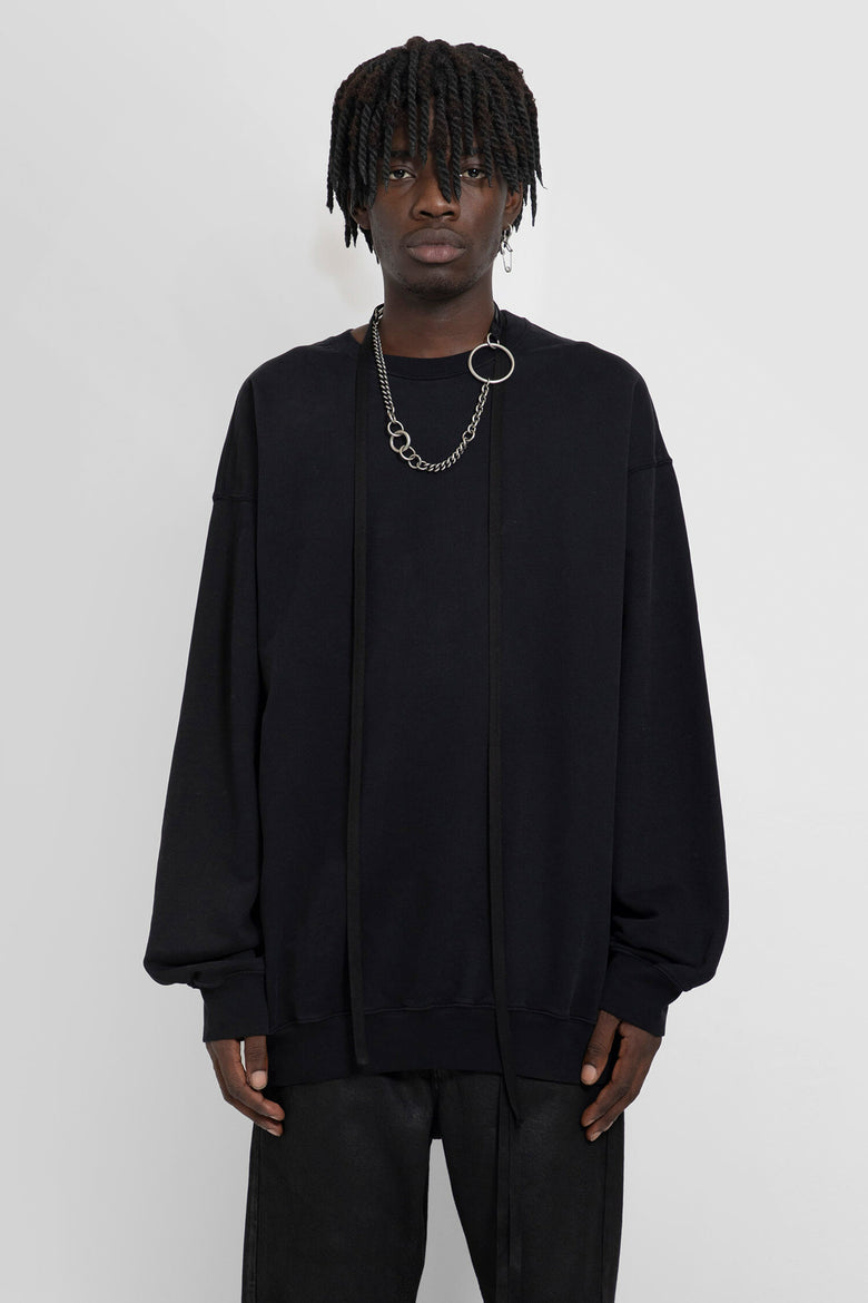 ANN DEMEULEMEESTER MAN BLACK SWEATSHIRTS