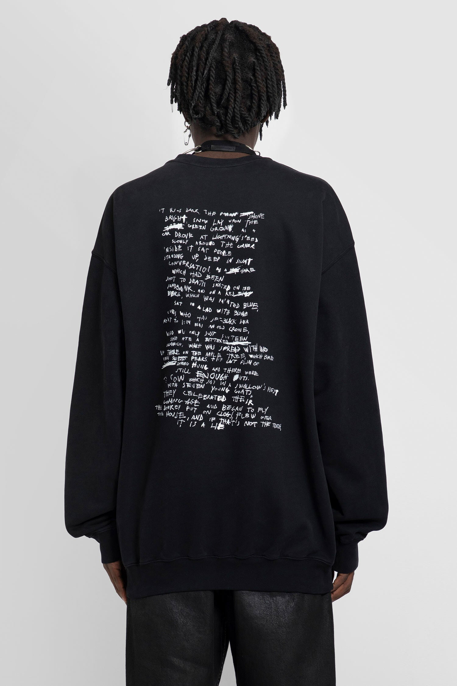 ANN DEMEULEMEESTER MAN BLACK SWEATSHIRTS