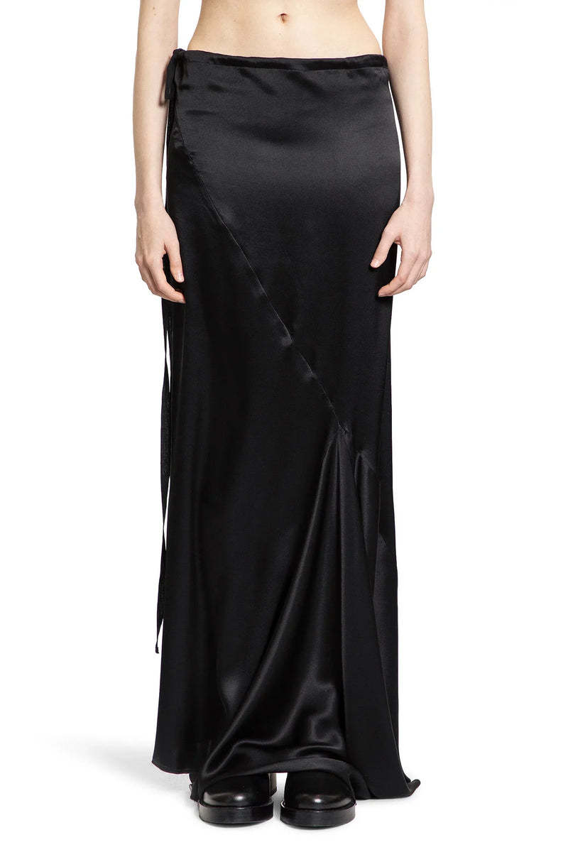 Eveline Long Bias Skirt in Washed Silk Satin - Antonioli.eu